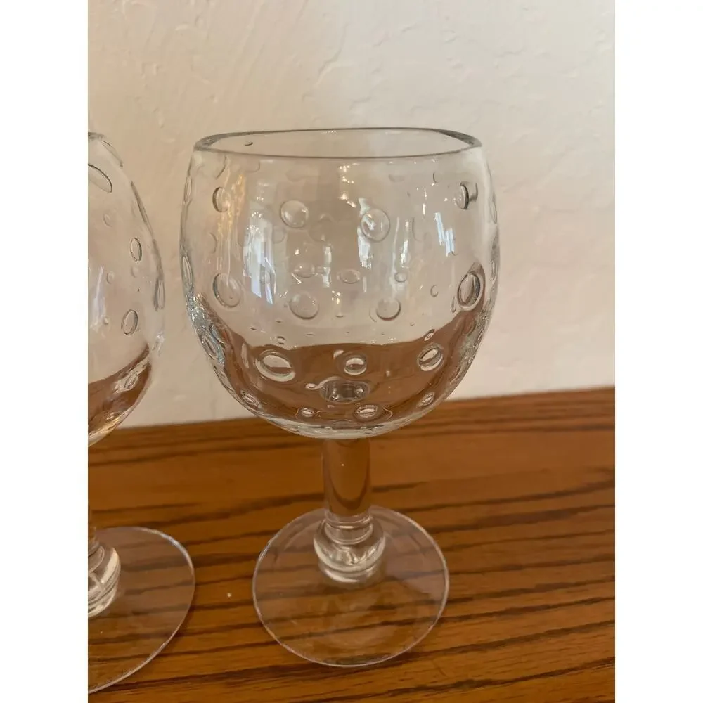 Crate & Barrel Bubble Glass goblets (4)